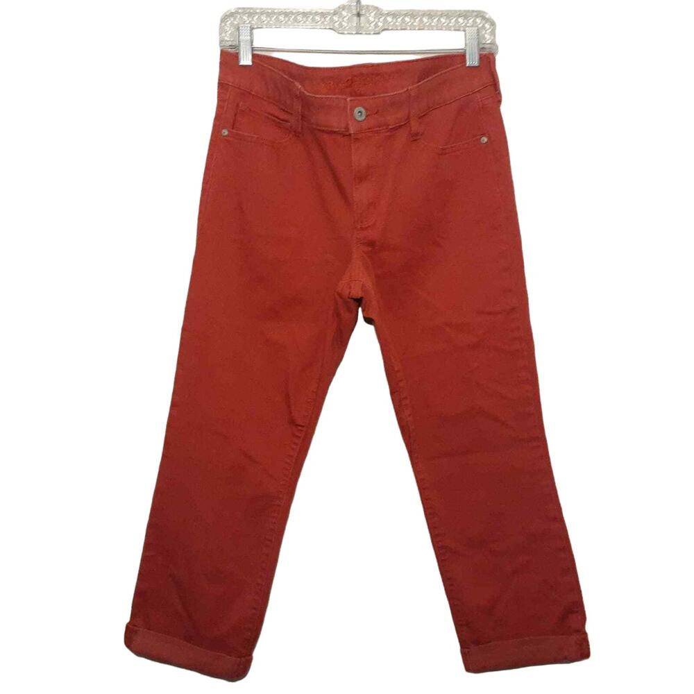 Arizona womens jeans 11x22 mid rise crop leg stretch denim roll cuff